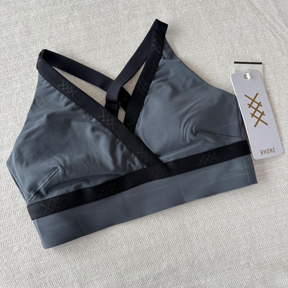 Rhone Banded Hi-Form Sports Bra Blue Slate Gray XS 200166-941-XS NWT